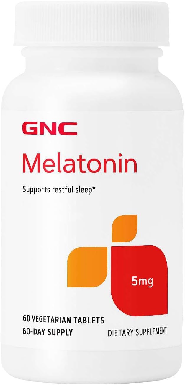 GNC Melatonin 5mg, Supports Restful Sleep, 60 Tablets