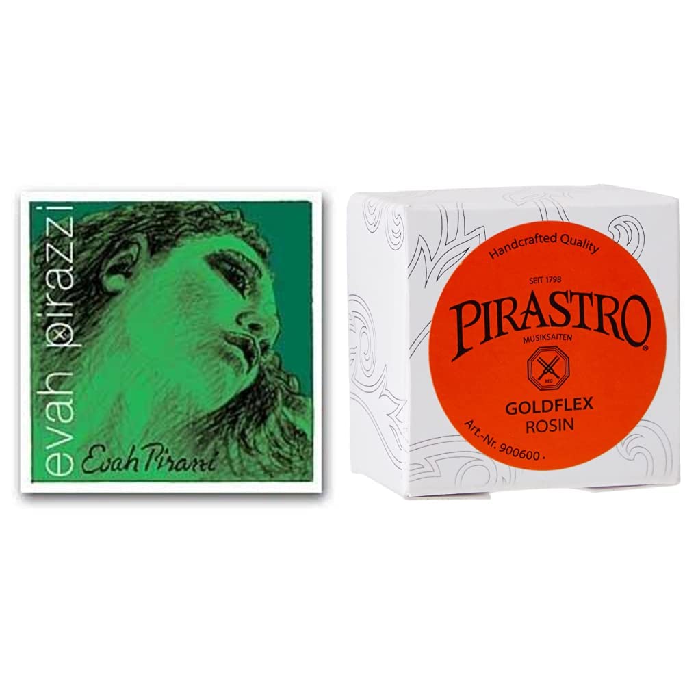 Pirastro EVA419021 Violin, 4/4 Medium E String Ball End & Violin Rosin Goldflex, Handcrafted Quality for Professional and Student Violin Players, Premium Rosin Made with Natural Resin for Musicians