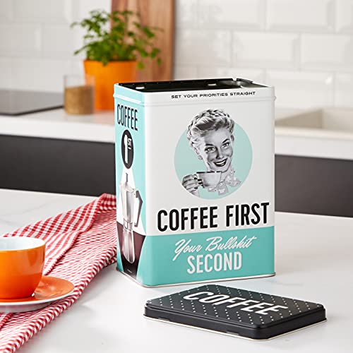 Foto von Nostalgic-Art Retro Vorratsdose L, 3 l, Coffee First – Geschenk-Idee für Kaffee-Fans, Große Kaffee-Dose aus Blech, Vintage Design, Kaffee-Deko