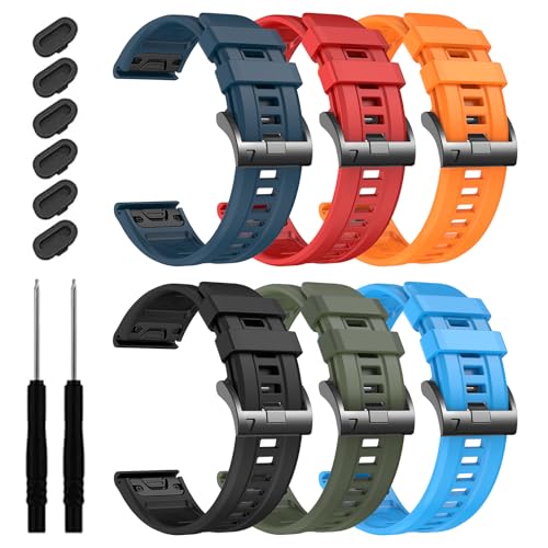 EZMVZKU Quickfit Correas de Banda Compatible con Garmin Fenix 8 AMOLED 51mm/Fenix 7X/7X Pro/6X/6X Pro/5X/5X Plus/3 HR/3,26mm Deportiva Silicona Pulsera para Descent Mk3i 51mm/epix Pro 51mm/Enduro 3/2