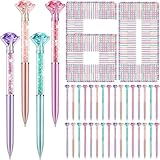 Zhehao 60 Pcs Diamond Pens, Crystal Glitter Bridal Shower Ballpoint Pens Set bulk Black Ink Rhinestone fancy gift for Women Students School Office Supplies Wedding Birthday Party Present