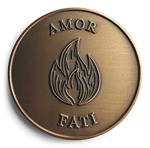 STOIC STORE UK Amor Fati Coin - Double Sided 38mm Love of Fate Stoic Coin - Daily Inspirational Coins for Stoicism Gifts, Stoic Challenge, Stoic Foundations - Novelty Coins, Tokens, Medallions