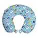 ABAKUHAUS Nager Oreiller Cervical de Voyage, Jouets Flottant Motif Art, Accessoire en Mousse à Mémoire pour Voyage, 30 cm x 30 cm, Turquoise et Multicolor