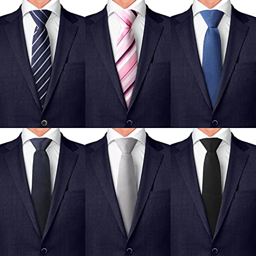 Segarty Zipper Ties For Men, Set Of 6 19.7X2.8 Inch Men’s Zip Neckties Pre Tied Adjustable Skinny Slim Narrow Zip Up Professional Ties For Boys Girl Men Women Student Wedding Business Graduation Party #TOP6