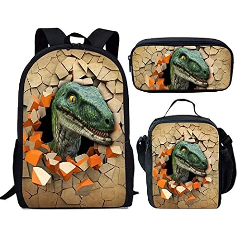 HUGS IDEA Dinosaur School Bag Set for Kids Cover