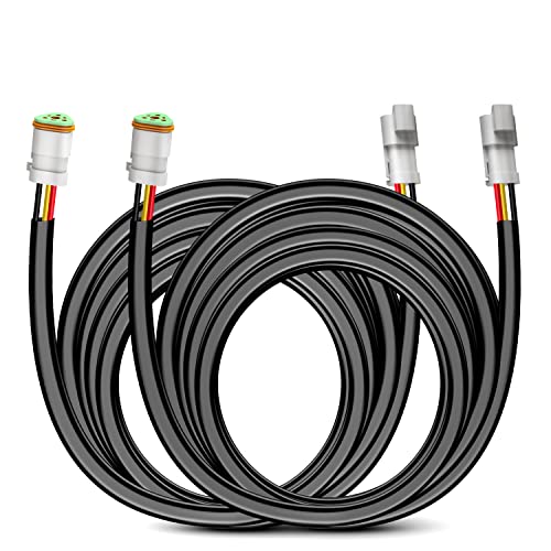 Image of Nilight 2 PCS 16 AWG 10 Feet 3 Pin DT Connector Wiring Harness Extension Kit Plug and Play for Dual Mode Off Road LED Pod Lights Bar DRL Driving Auxiliary Reverse Boat Light
