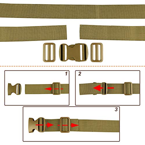 Image of MAGARROW 65 inch 1.5 inch Utility Straps with Buckle Adjustable, 4-Pack (Tan (4-PCS))