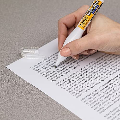 BIC Wite-Out Brand Shake 'n Squeeze Correction Pen, 8 ML Correction Fluid, 4-Count Pack of white Correction Pens, Fast, Clean and Easy to Use Pen Office or School Supplies