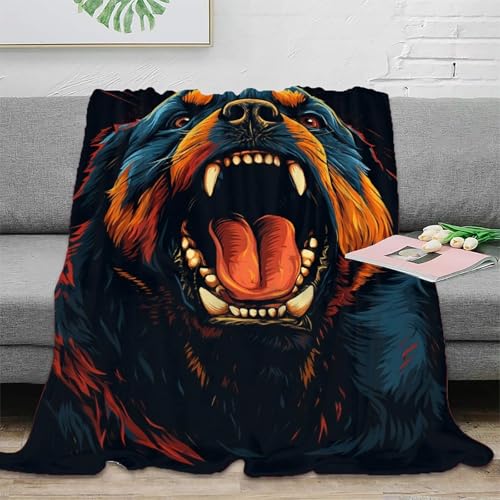 Couverture polaire Rottweiler flanelle microfibre 100x130 - 3