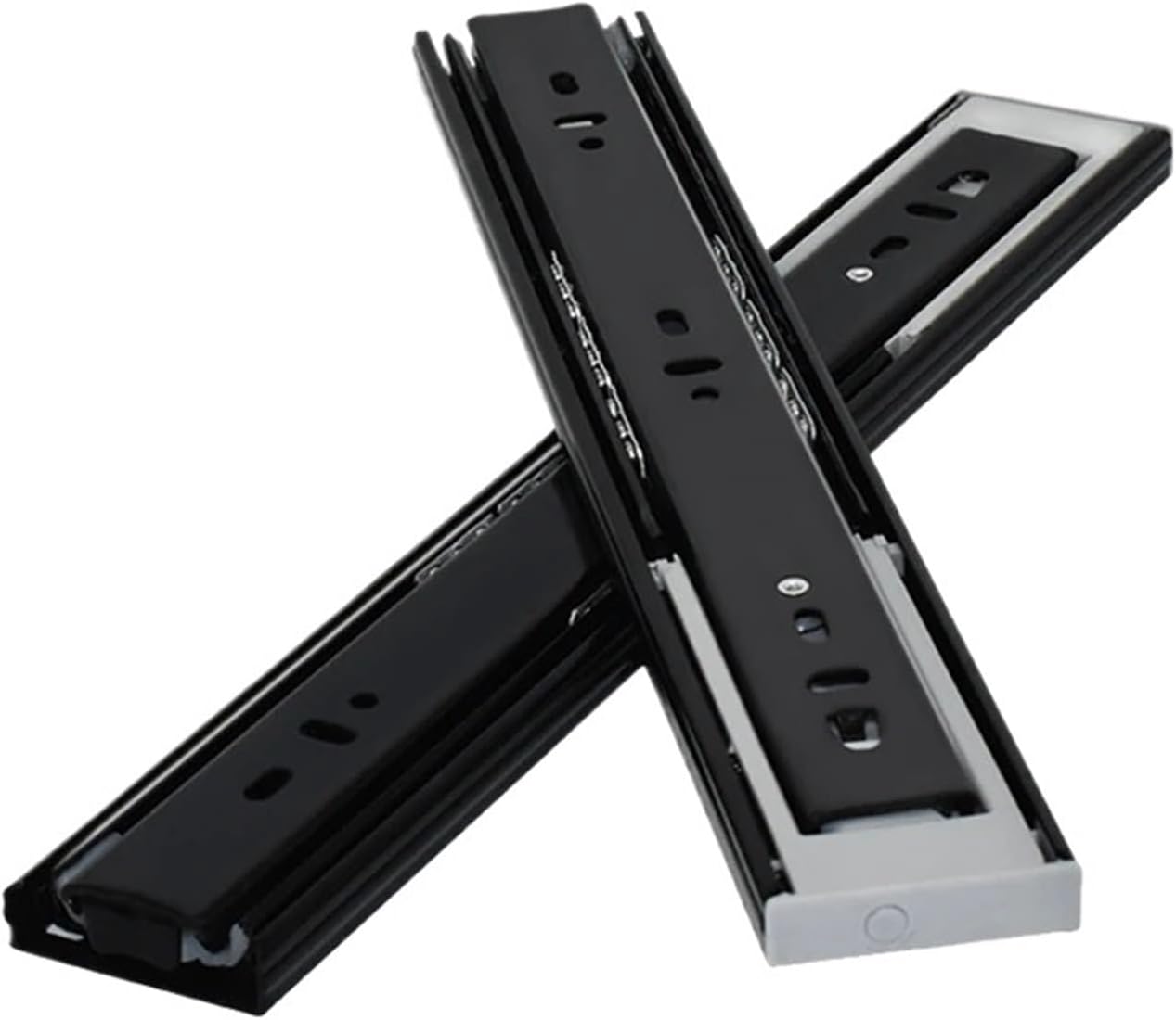 Heavy Duty Drawer Slides 10-20" Soft Close Track Rail Sliding Three-Section Cold Rolling Steel Drawer Slides(A 18inches 45cm 2pcs)