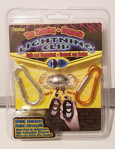 The Amazing Magnetic Lightening Clip 2 Piece Break Apart Key Chain & Carabiner Keychain