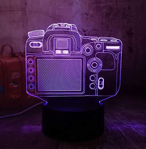 Neuheit Digitale Spiegelreflexkamera 3D LED Nachtlicht 7 Farbwechsel Fotograf Fotostudio Büro Junge Schlafzimmer Tischlampe Kinder Geschenk Wohnkultur
