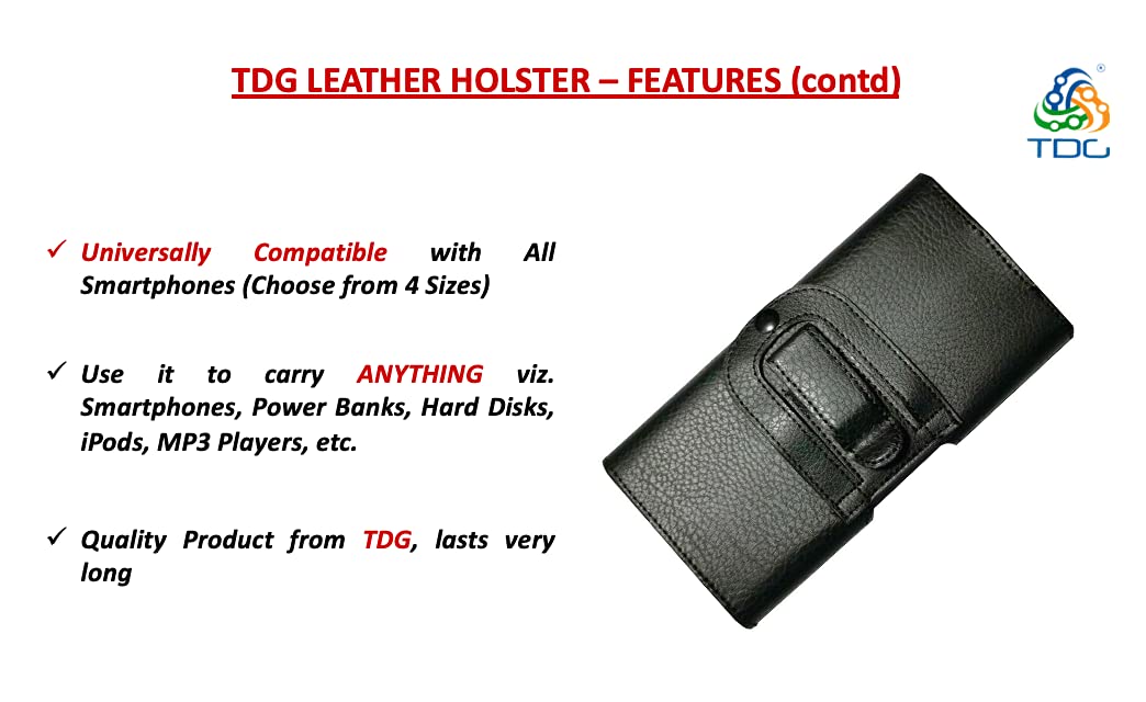 TDG Pu Leather Pouch Cover Holster Belt Clip Case Magnetic Cover Compatible for Samsung Galaxy Smartphones 4