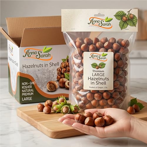 Image of Anna and Sarah Large Oregon Hazelnuts in Shell in Box, 5 Lbs