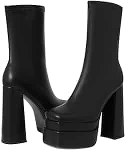 Amazon.com | Mattiventon Black Platform Boots for Women