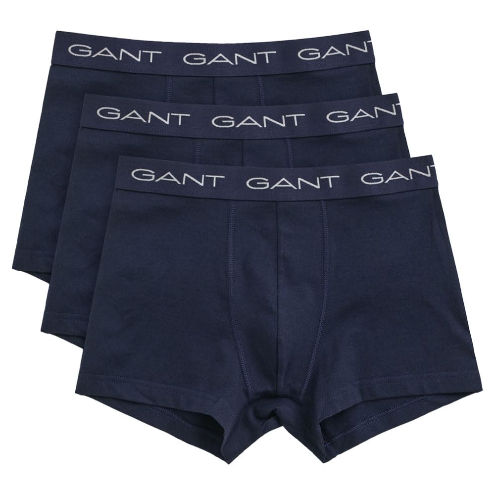 Gant Men's Navy Trunks, Pack Of 3, Underwear, Standard (Pack Of 3), One Size