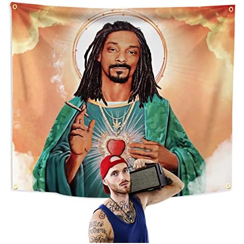 UoQo 59'' x 51'' Snoop Dogg Large Tapestry,Hotest Rock Rapper Funny Flags,Funny Tapestry Wall Hanging for Bedroom Living Room College Dorm Home Decor Cover