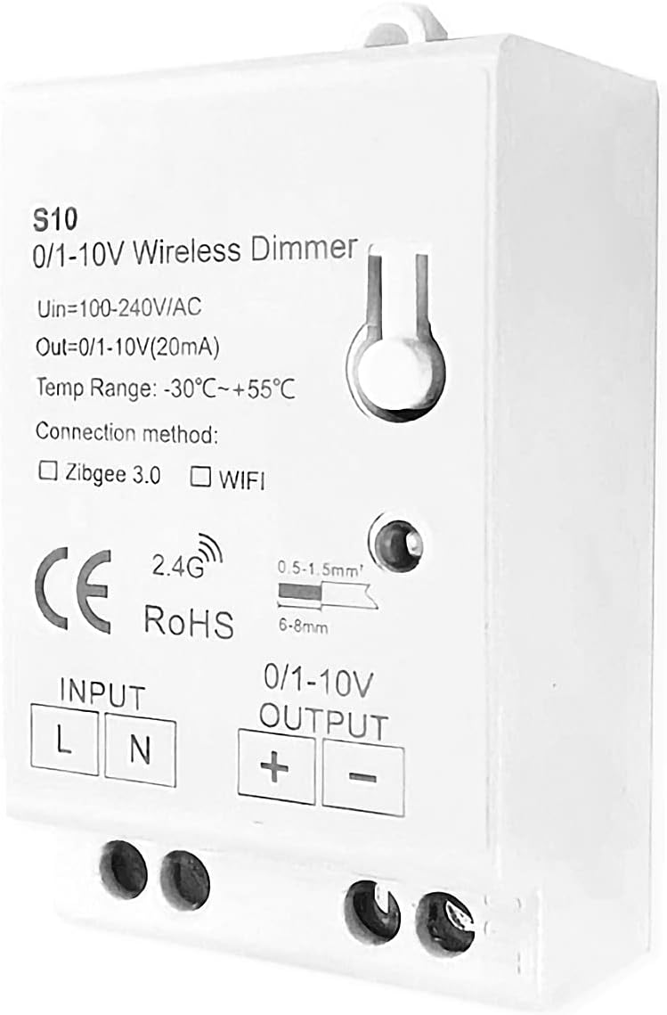 Tuya ZigBee 3.0 LED Dimming Controller,0/1-10V Dimmer Controller Compatible with Google Assistant and Alexa,ZigBee Hub Required