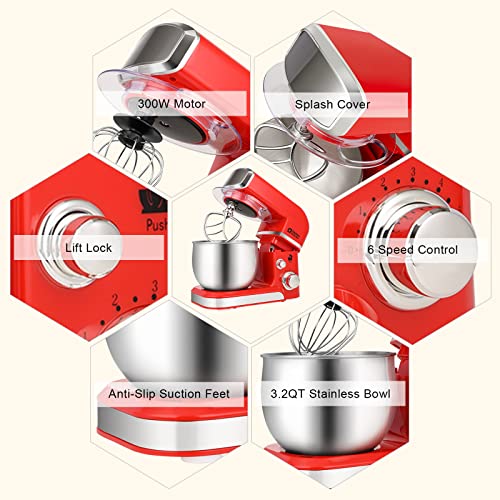 image for Stand Mixer, Kitchen in the box 3.2Qt Small Electric Food Mixer,6 Spee