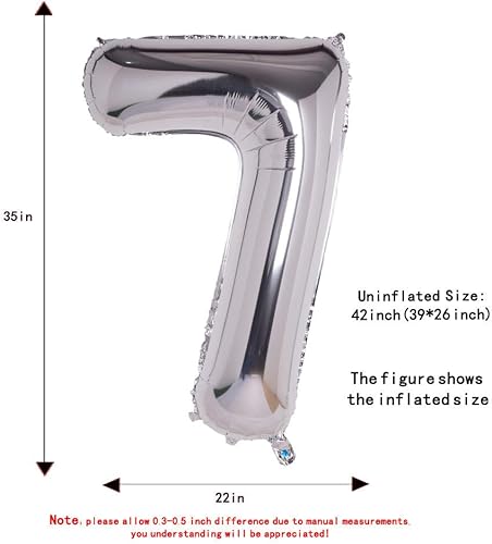 Miniatura 9 de 2 globos plateados, globos de papel aluminio de 40 pulgadas para decoración de fiesta, globos digitales de helio Mylar (número 2 plateado)