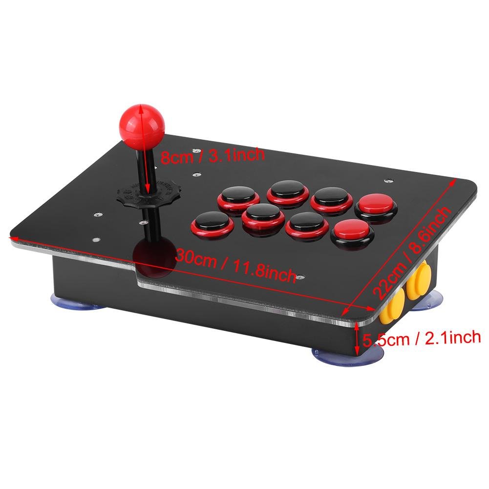 Joystick arcade a 8 vie, controller USB, pulsanti arcade stick zero ritardo per sport, corse, giochi di combattimento