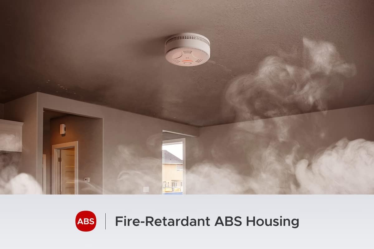 X-Sense SD11 smoke detector with text indicating 10-year sealed lithium battery