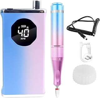 Electric Nail Drill Pen, Erasable Efile Nail Drill Set 40000RPM,Rechargeable Nail Drill Machine for Acrylic Nail Gel Polish (Gradient Colour)