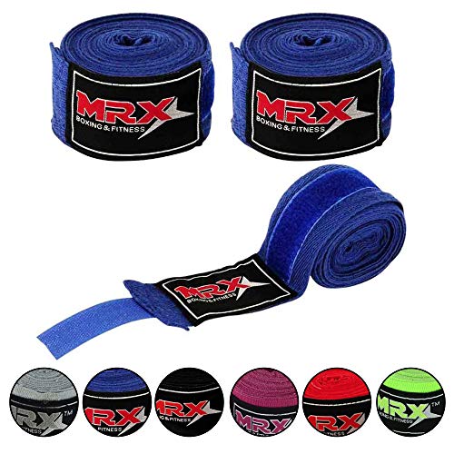 Boxing Hand Wraps 100% Cotton Multi Colors Great for MMA Boxing Muay Thai Kick Boxing Training Wris Support Wraps 180 Inches Length Blue