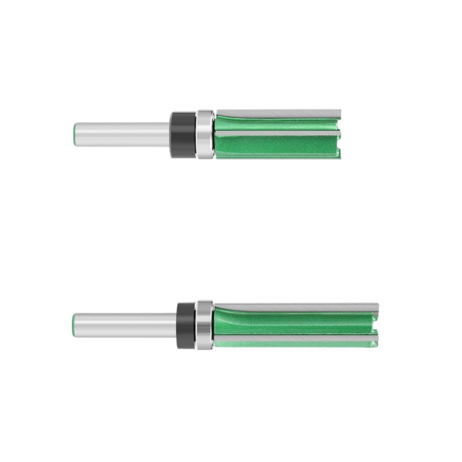 Kalttoy 8Mm 2Pcs 12Mm Shank Bearing Trimming Cutter Woodworking Milling Cutter Bearing Straight Woodworking Milling Wood