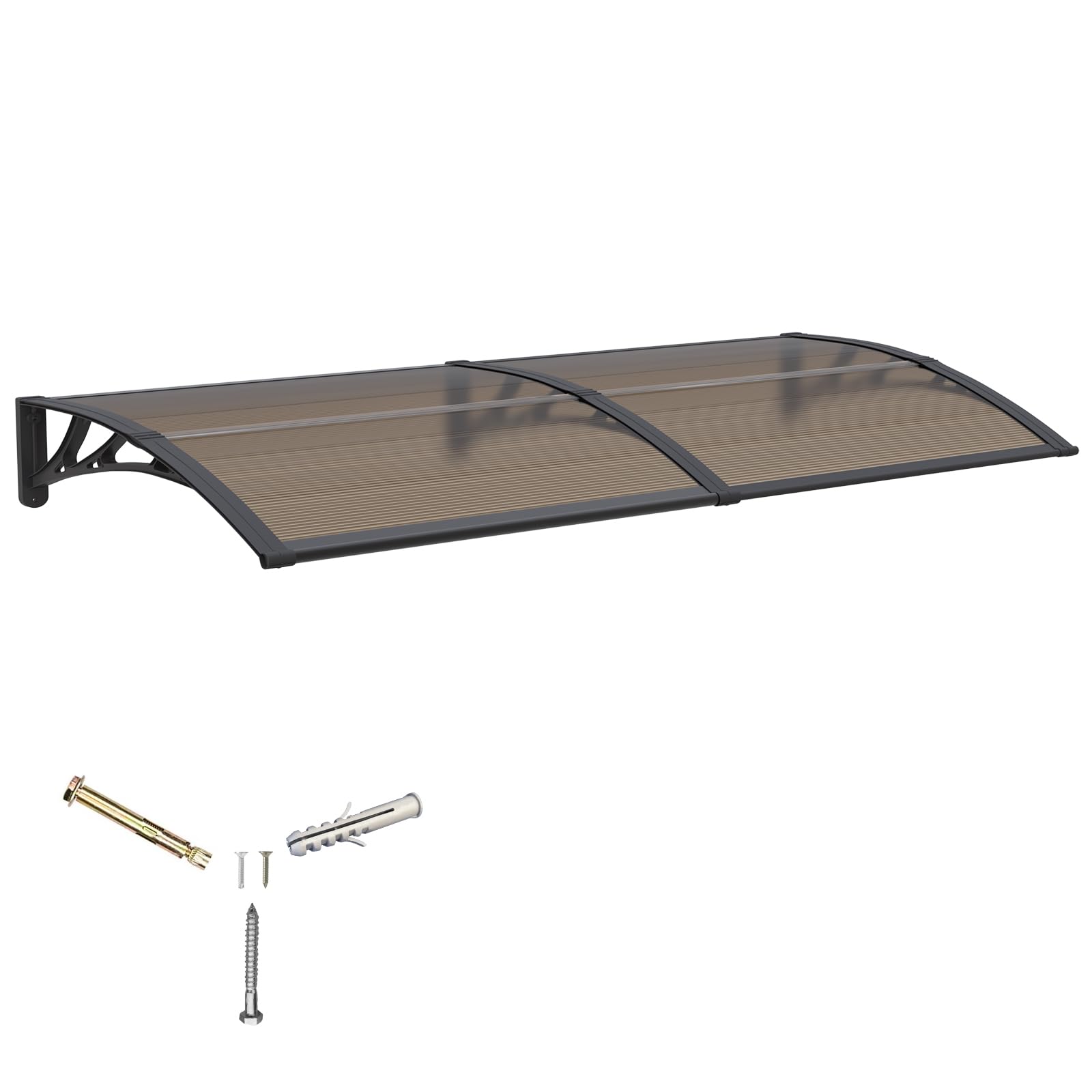 Awning for Door Entrance,40x80 Inches Window Awnings for Doors Canopy Polycarbonate Cover Patio Door Awning UV Rain Snow Sunlight Protection Hollow