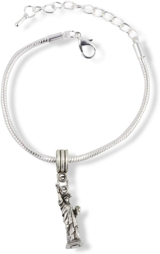 Statue of Liberty Snake Chain Charm Bracelet