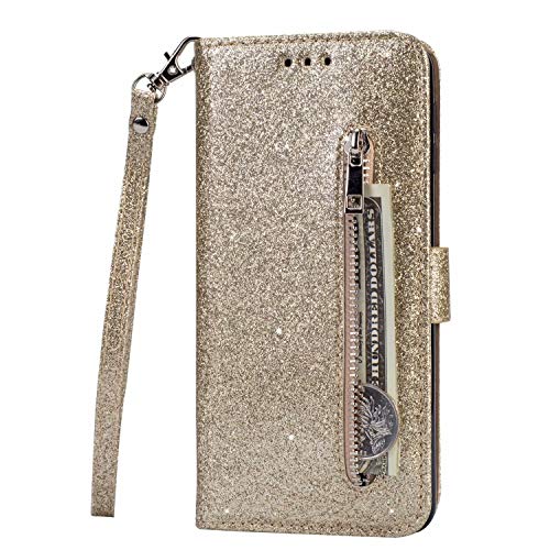 Funda tipo cartera para Samsung Galaxy Z Fold 4, con purpurina 3D, a prueba de golpes, de piel sintética, funda protectora para bolso de mano, bolsillo con cremallera, funda magnética con función