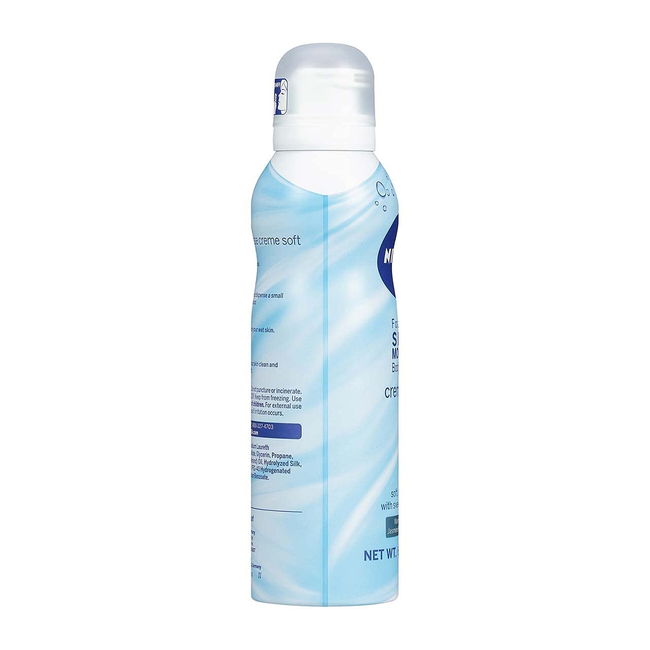 Nivea Creme Soft Foaming Silk Mousse Body Wash, Vanilla and Jasmine Blossom, 6.8 oz (Pack of 2)