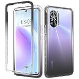 Compatible with Huawei Nova 8 Case Cover,Two-Layer Anti-Fall and Shock-Absorbing Protective Case Compatible with Honor V40 Lite Case 2 in 1 Case Cover Black