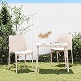 Sufrk Sillas de jardín 2 uds Polipropileno Color Crema 50x46x80 cm Garden Furniture Sillones Baratos