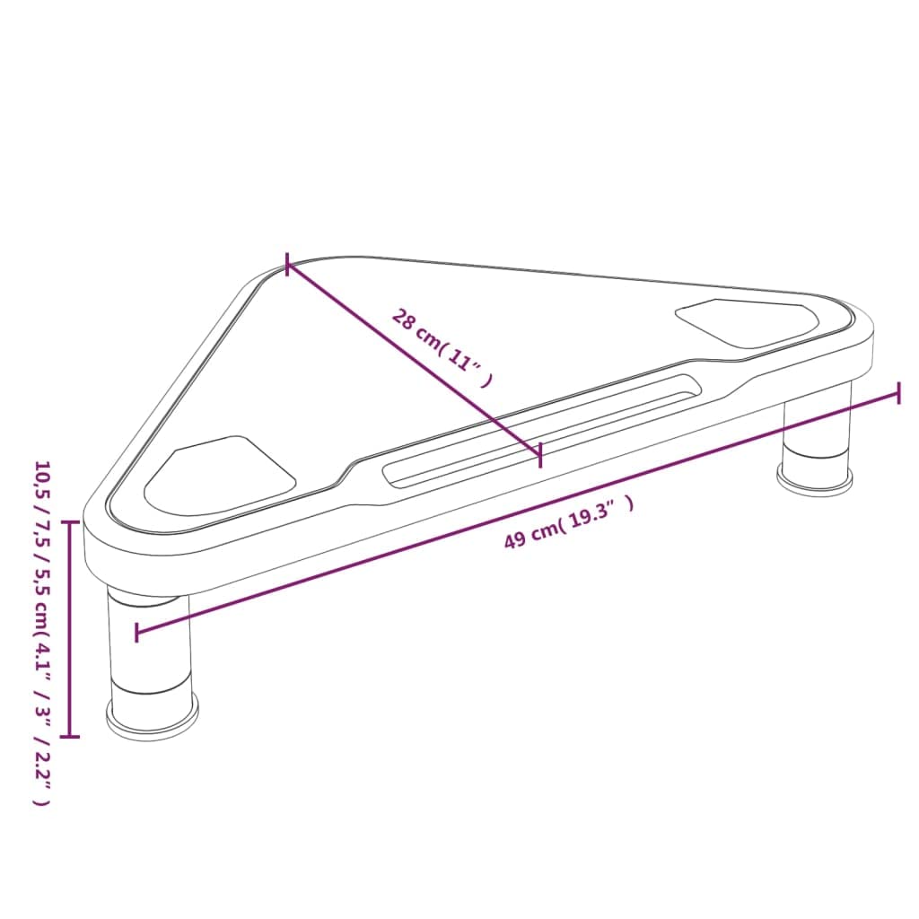 Support de moniteur d angle Noir 49x28x10,5 cm