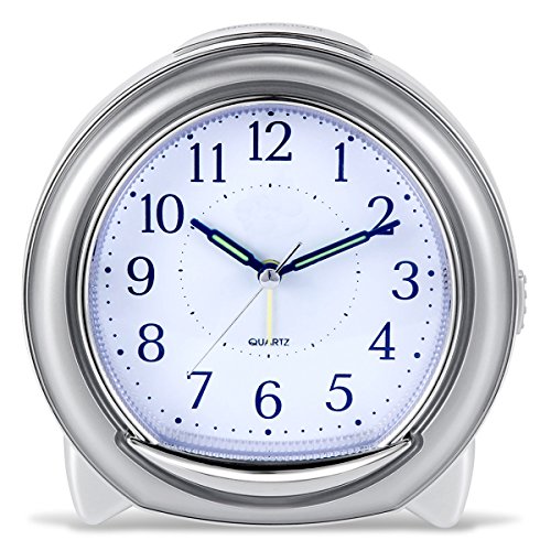BonyTek Desk Alarm Clock, Silent Quartz Alarm Clock with Loud Mechanical Bell Bird Song Melody Alarm - //coolthings.us