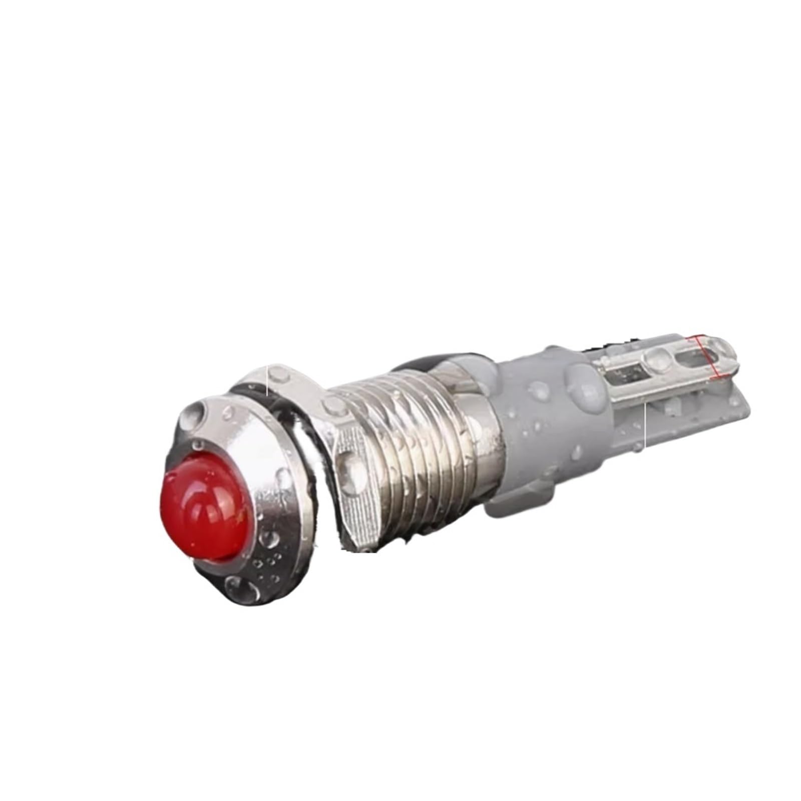 20 luces indicadoras LED de metal de 8 mm, bola/superficie plana, luz de señal industrial, IP65, lámpara LED impermeable(Flat Blue Light,12V-24V)