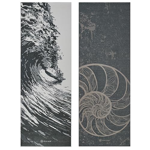 Image of Gaiam Yoga Mat - Premium 6mm Print Reversible Extra Thick Non Slip Exercise & Fitness Mat for All Types of Yoga, Pilates & Floor Workouts (68 inch x 24 inch x 6mm Thick)