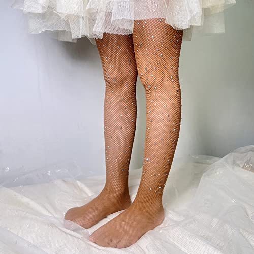 MA&BABY Kids Toddler Girls Fishnet Tights, Glitter Rhinestone Pantyhose Hollow Out Stockings2