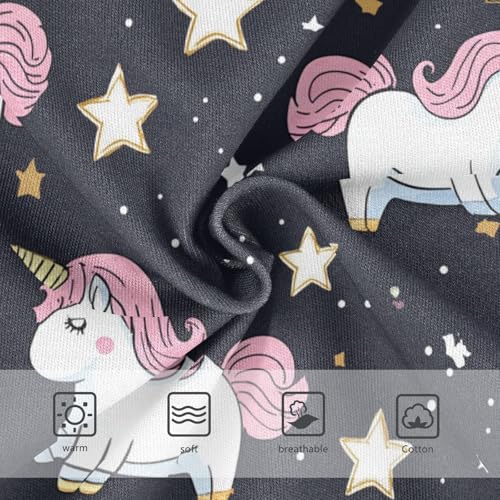 Wusikd Cute Unicorn Girls' Underwear Cotton Star Black Girls Briefs Soft Toddler Underwear 2T3