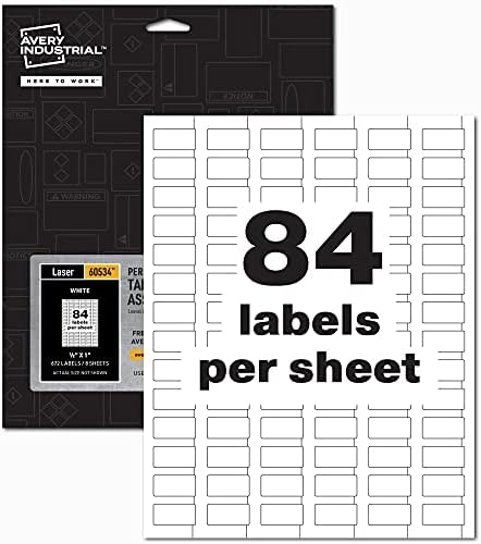 Avery PermaTrack Tamper-Evident Asset Tag Labels, 1/2