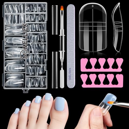 MELLIEX 150 Pieces Dual Nail Forms for Toes, Full Cover Forms for Polygel Extension Long Square Nail Mold Tips MELLIEX 150 Pieces Dual Nail Forms for Toes, Full Cover Forms for Polygel Extension Long Square Nail Mold Tips