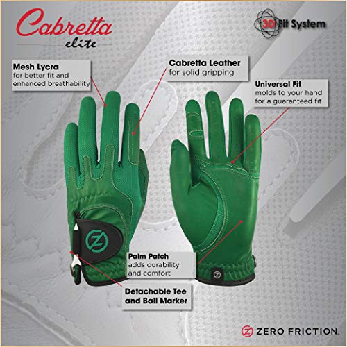 Zero Friction Male Men's Cabretta Elite, Left Hand, Green, One Size #TOP2