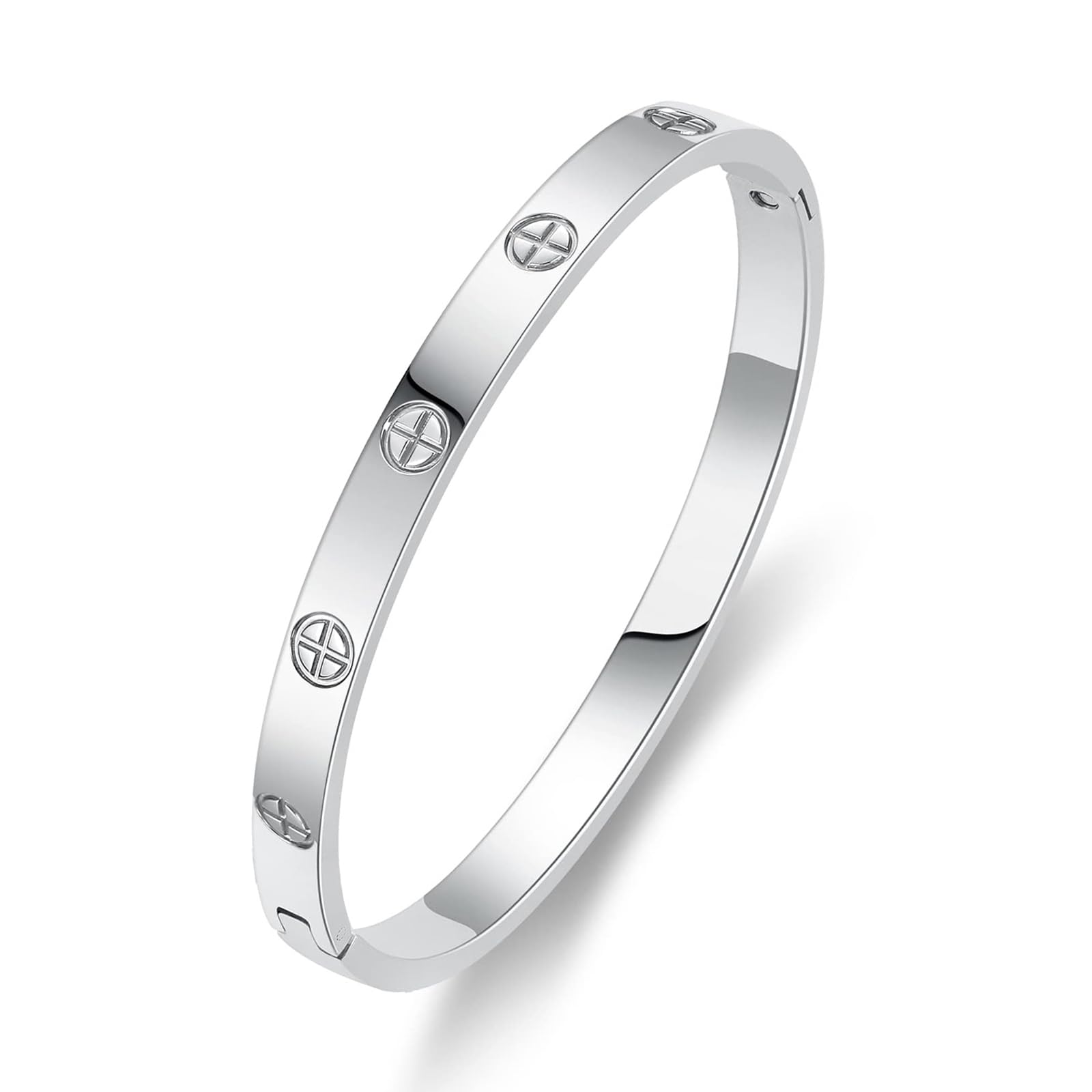 PDWZNBA 18K Gold-Plated Love Friendship Bracelets Trendy Stainless Steel Bangle Jewelry Gifts for Women