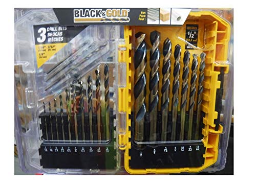 DEWALT Black Oxide Drill Bit Set, 20-Piece (DW1177) (Black & Gold)