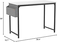 Vista 18 de CubiCubi Escritorio para computadora, escritorio pequeño de oficina en casa de 40 pulgadas, mesa de PC de estilo moderno y simple para el hogar