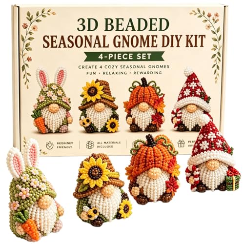 Rrlihjgu Kit De Bricolage De Nains De Perles 3D, Kit D'artisanat De Nains De Perles 3D Amusants,décoration De Perle Avec Instructions Pour Adultes, Débutants Et Amateurs De Bricolage, Paquet De 4