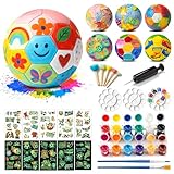 Ronronner Kit de Peinture Football pour Enfants, 6 Ballons à Personnaliser avec Autocolla...