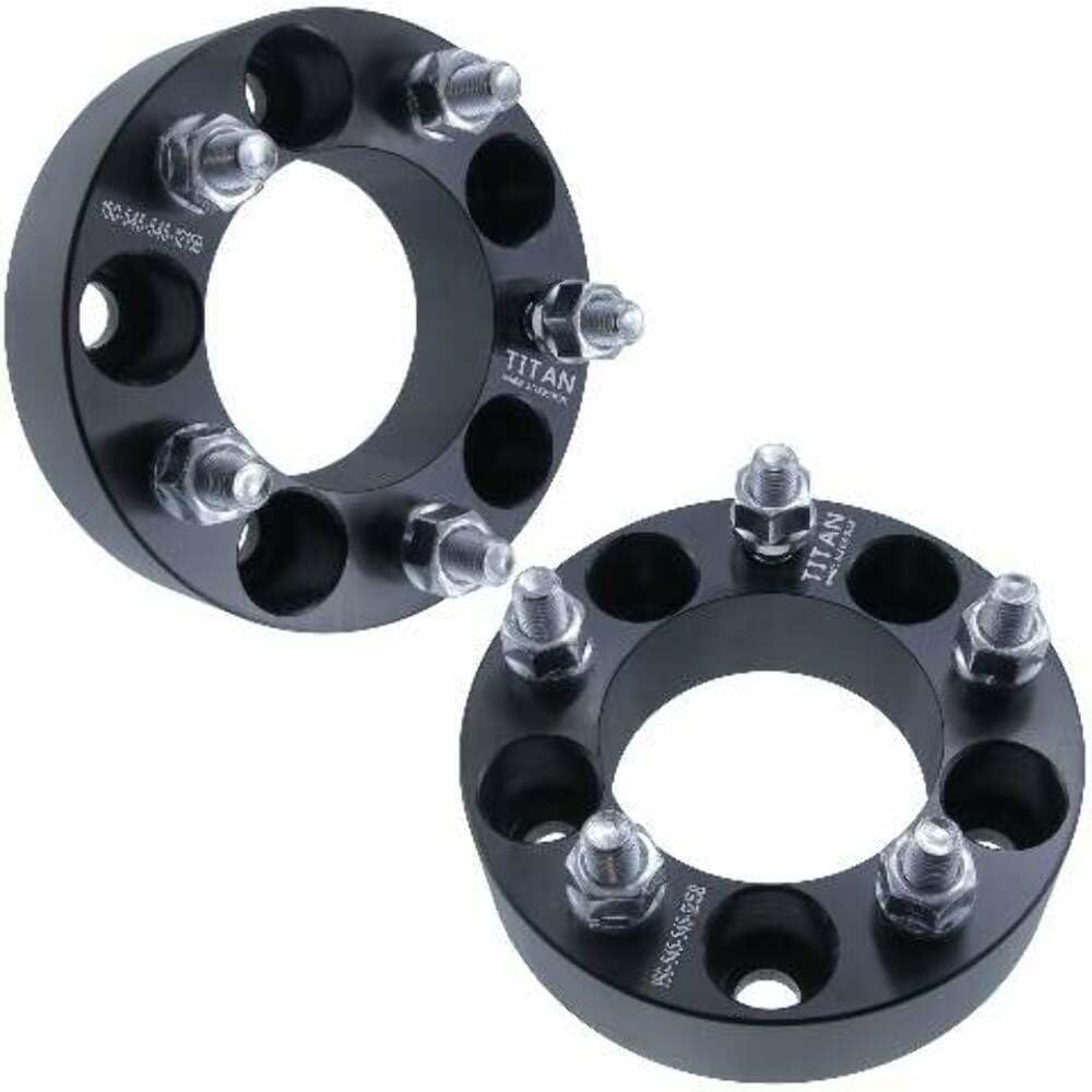 2" 5x4.5 Wheel Spacers - Fits Buick Fits Cadillac Fits Chevy Fits Oldmobile Fits Pontiac - 2 Inch (50mm), 5x114.3, 12x1.5 Studs - Pair of 2 - Black